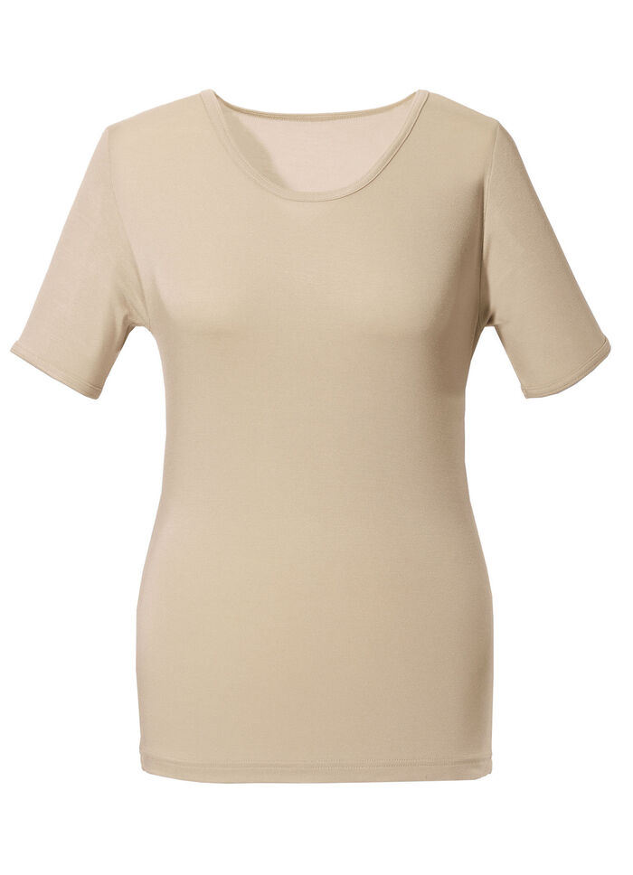 Zweierpack Shirts mit elastischen Abschl&uuml;ssen 1X BEIGE, 1X SCHWARZ