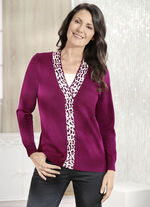 Pullover in sehr weicher Qualität mit Modal MAGENTA-ECRU
