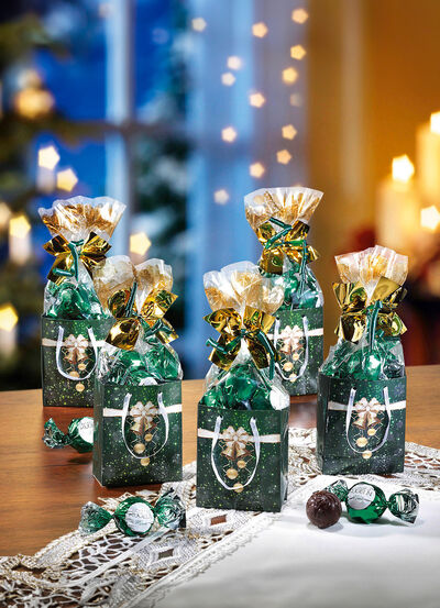 Geschenktütchen, 5er-Set, mit süßer Füllung 