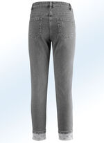 Edel-Jeans in 7/8-L&auml;nge mit h&uuml;bschem Glitzersteinchenbesatz GRAU