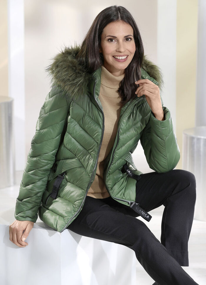 Funktionsjacke mit fester Kapuze 