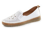 Gemini, sommerliche Damen-Slipper, Weite G, mit herausnehmbarem Fußbett WEISS
