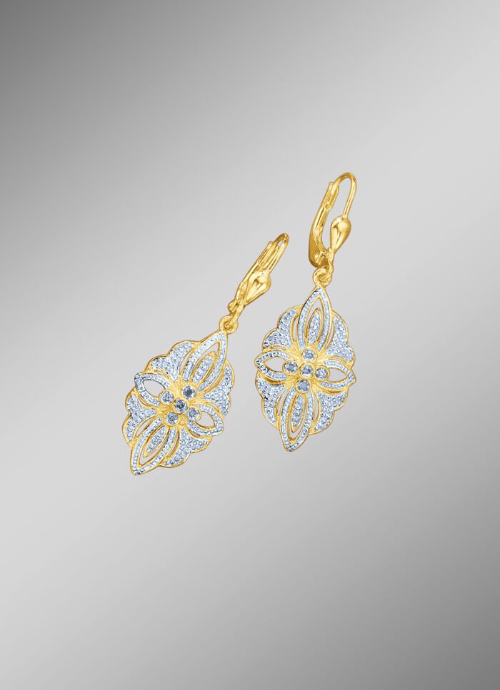Ohrringe mit Diamanten im Blumendesign 