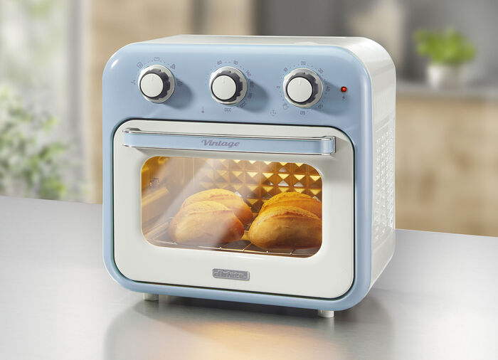 Ariete 2-in-1 Heißluft-Ofen im Vintage-Design BLAU