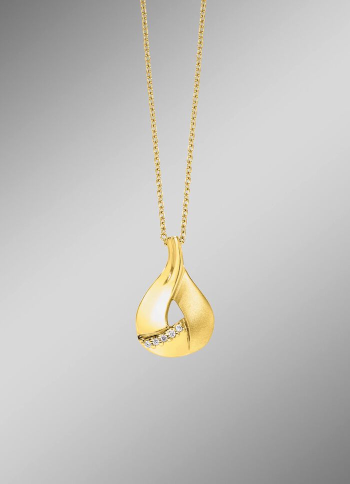 Vergoldeter Anh&auml;nger mit Zirkonia  