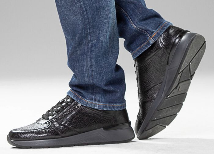 GINO GALANTE, klassische Herren-Sneaker, mit Rei&szlig;verschluss SCHWARZ