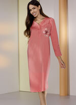 Zweierpack Nachthemden, wadenlang mit Knopfleiste 