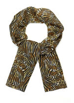 Schal mit Raubtierfell- und Zebradessin 