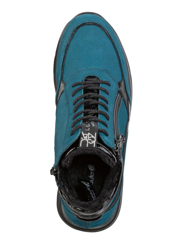 Waldl&auml;ufer Schn&uuml;r-Bootie mit Bes&auml;tzen aus Lackleder 