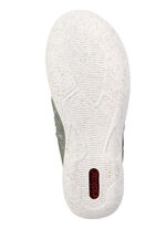 Rieker Slipper aus weichem Nubukmaterial SCHILFGRÜN-BUNT