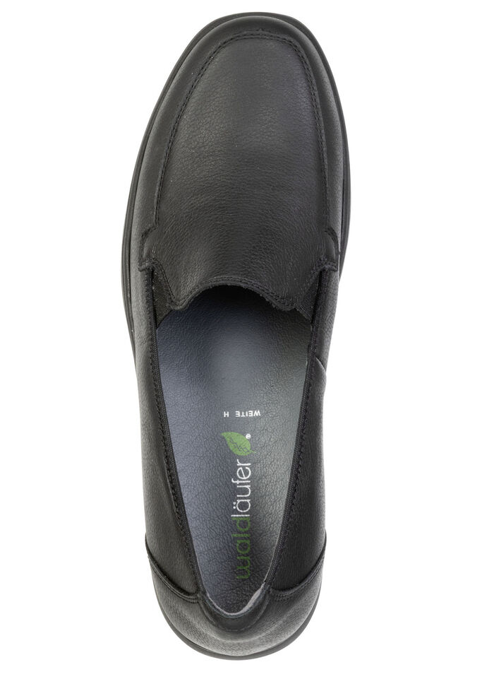 Waldläufer, bequeme Damen-Slipper, Weite H, mit herausnehmbarem Fußbett SCHWARZ