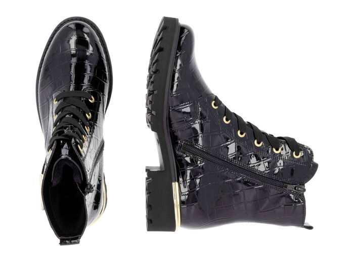 Remonte, stylische Damen-Stiefeletten, Winterschuhe, Weite G, mit herausnehmbarem Fu&szlig;bett SCHWARZ-GOLD