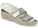 Mubb Pantolette mit Leder-Memory-Fußbett TAUPE-ANTIKBRONZE