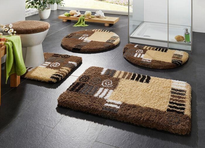 Badgarnitur mit rutschhemmend latexierter R&uuml;ckseite BRAUN