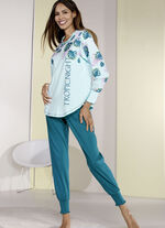 Schlafanzug von Laurina, mit gebogten B&uuml;ndchenabschl&uuml;ssen 