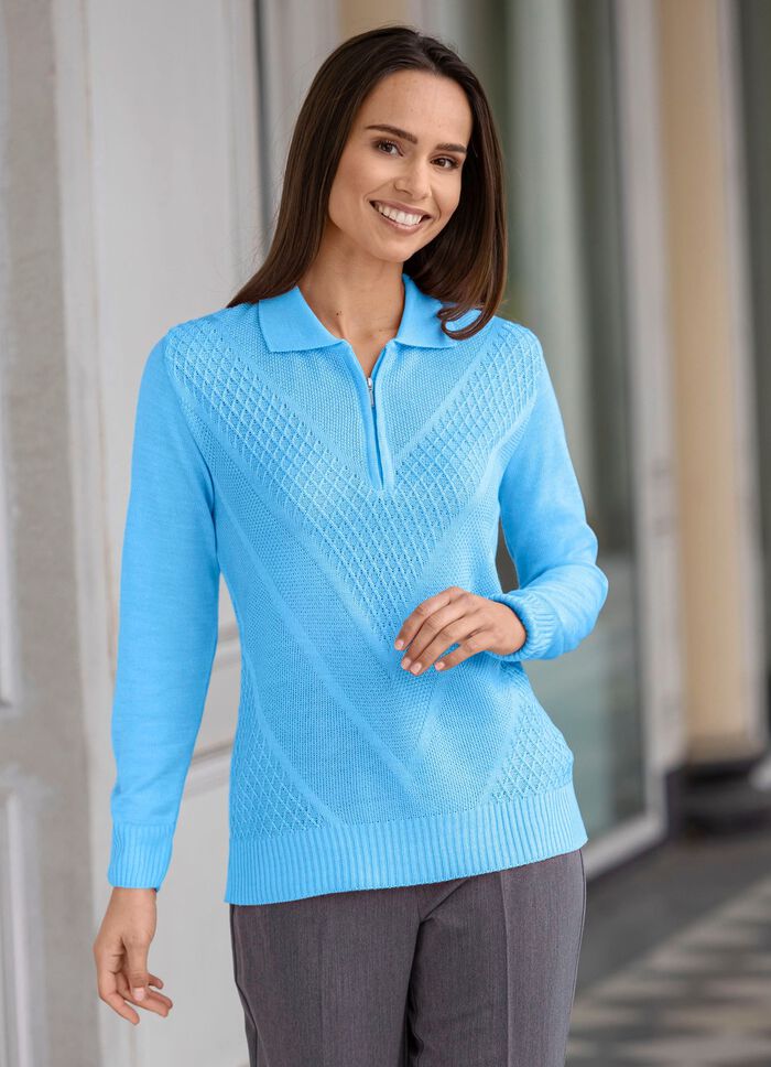 Pullover mit dezentem Glanz HELLBLAU