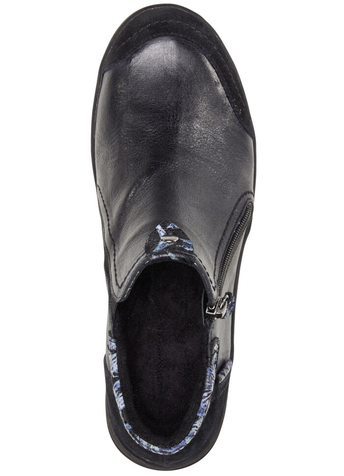 ELENA EDEN Bootie mit blau bedruckten Bes&auml;tzen SCHWARZ-BLAU