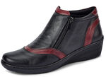 Gemini, bequeme Damen-Boots, Weite H, mit herausnehmbarem Fußbett SCHWARZ-CHIANTI