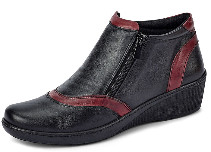 Gemini, bequeme Damen-Boots, Weite H, mit herausnehmbarem Fußbett SCHWARZ-CHIANTI