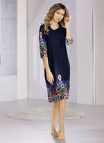 knielanges Nachthemd von Laurina mit Bordürendruck 