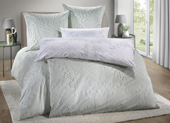 Wendebettw&auml;sche-Garnitur aus 100% Baumwolle GR&Uuml;N