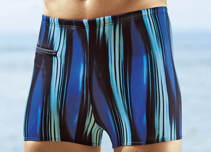 Schwab Badehose in h&ouml;herer Kastenform mit Rei&szlig;verschlusstasche ROYALBLAU-SCHWARZ