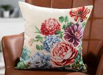 Gobelin-Kissenbezug Blumen mit Rei&szlig;verschluss MULTICOLOR