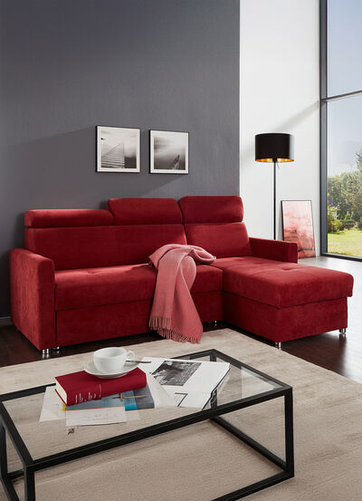 Polsterecke mit Schlaffunktion und Bettkasten 