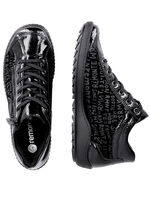 Remonte Schnür-Bootie aus Crashlack SCHWARZ