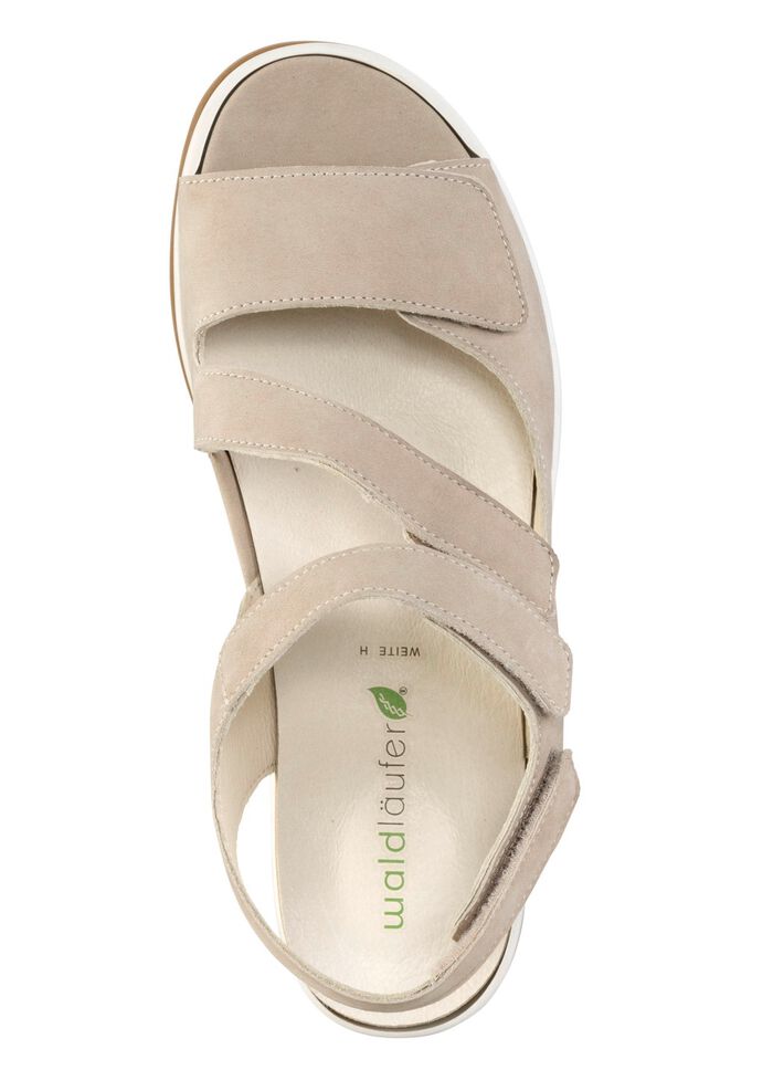 Waldl&auml;ufer, bequeme Damen-Sandalen, Weite H, mit herausnehmbarem Fu&szlig;bett BEIGE