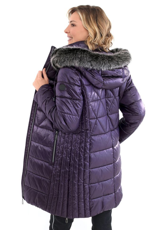 Kurzmantel mit L&auml;ngssteppung seitlich 