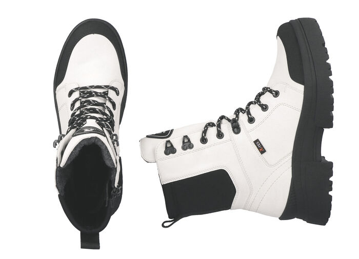 Rieker Stiefelette aus Nappaleder CREMEWEISS-SCHWARZ