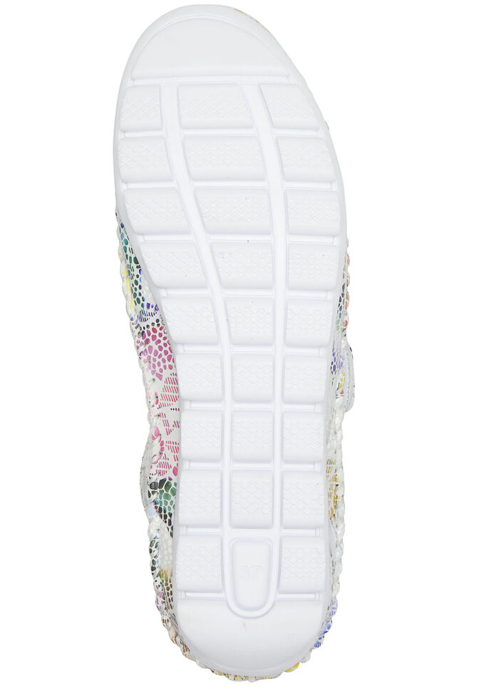 Gemini Mokassin-Slipper mit Lederspange WEISS-BUNT