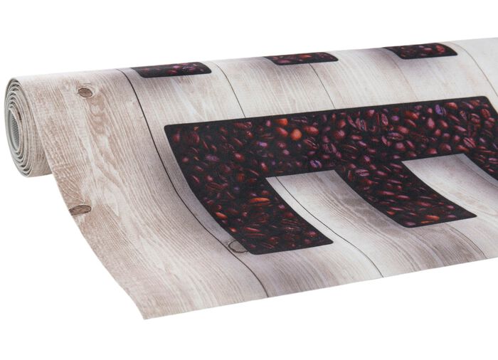 Pflegeleicher und strapazierf&auml;higer K&uuml;chenl&auml;ufer CREME-BRAUN