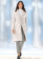 Mantel mit Kunstpelz-Bes&auml;tzen 