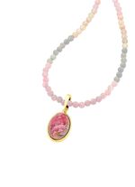 Vergoldeter Anh&auml;nger mit Rhodochrosit 