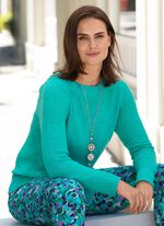 Pullover aus Bändchengarn JADEGRÜN