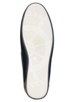 GINO GALANTE, klassische Herren-Slipper, mit Lederdurchzügen MARINE-COGNAC