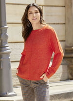 Pullover mit Raglanärmeln ORANGE-MELIERT