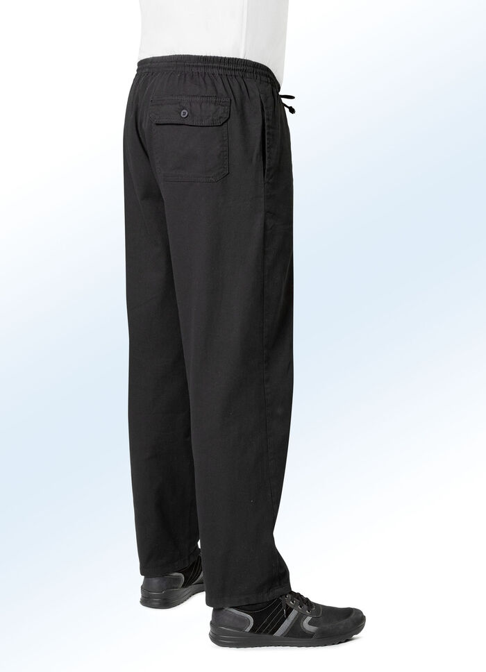 Schlupfjeans mit Gummibund und Kordelzug in 4 Farben SCHWARZ