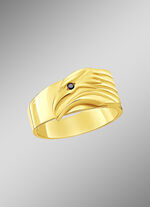 Adlerkopf Herrenring mit schwarzem Diamant 