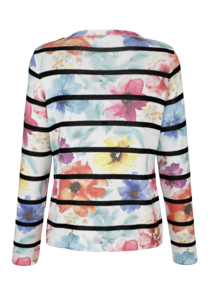 Pullover mit edlem Floraldruck 