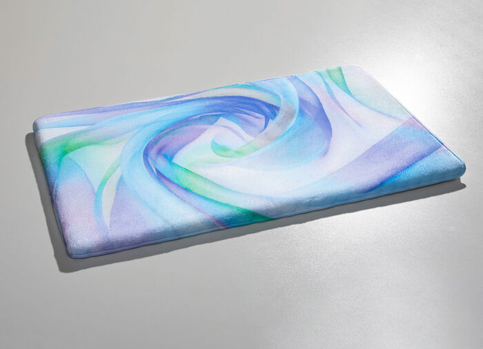 Traumhaft weiche, bedruckte Badvorleger GRÜN-VIOLETT