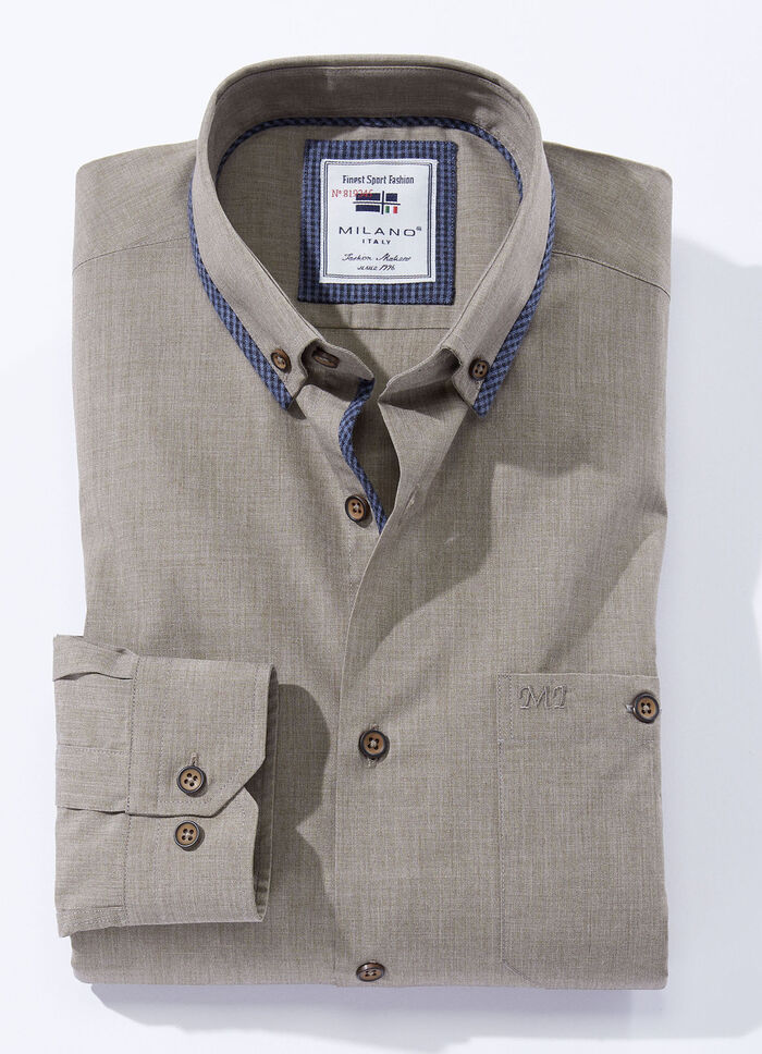 "Milano Italy"-Hemd in 4 Farben BEIGE MELIERT