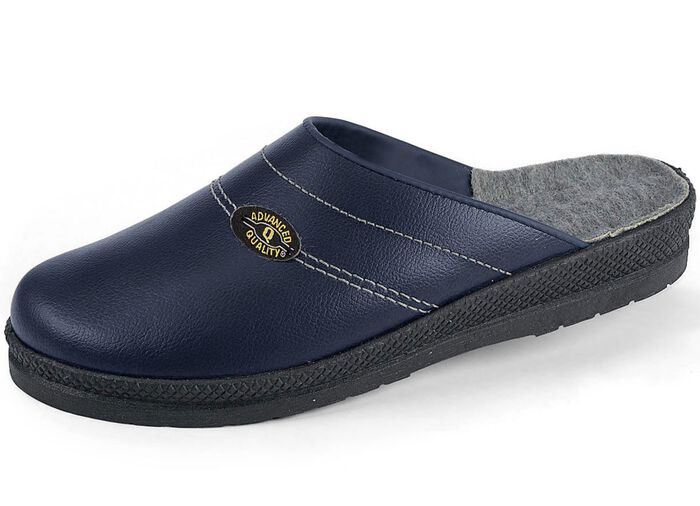 Pantolette aus Rindleder MARINE