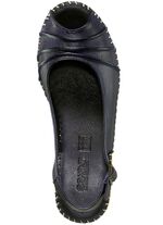 Gemini, schicke Damen-Sandaletten, Weite G, mit Gummizug MARINE