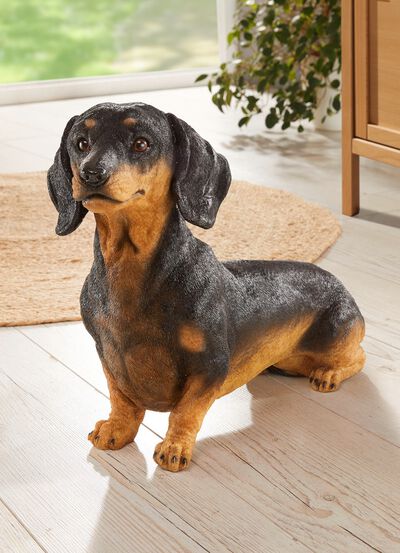 Dackel aus hochwertigem Polyresin 