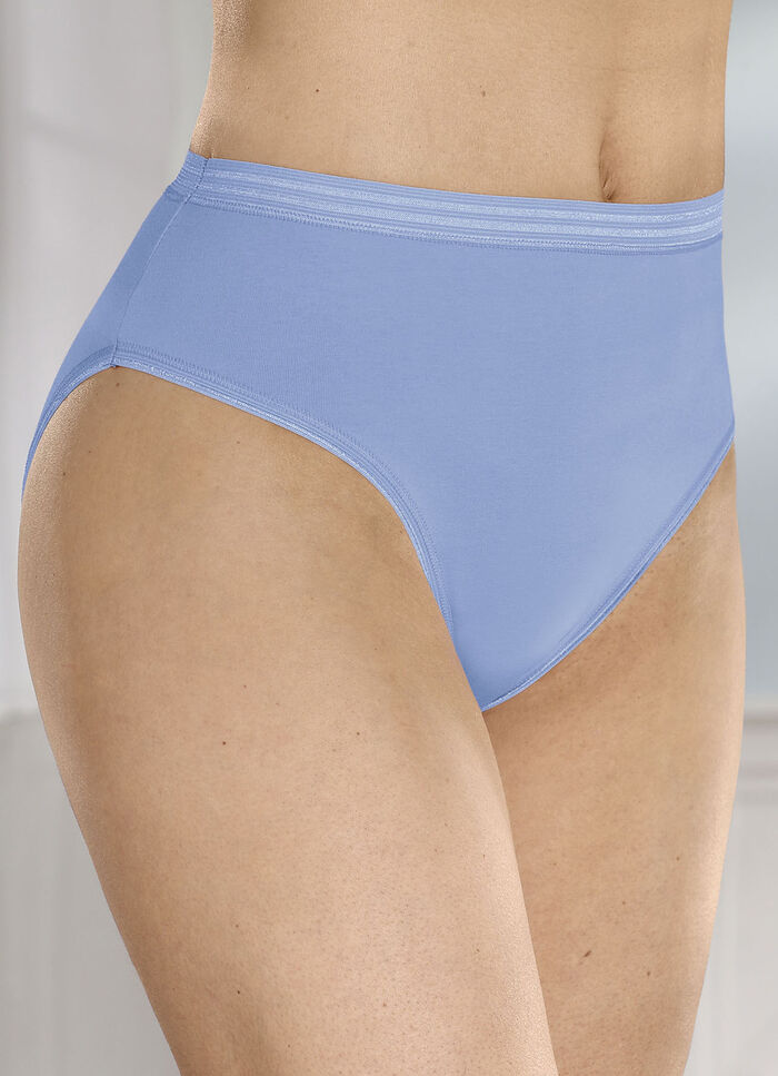 F&uuml;nferpack Slips mit gl&auml;nzenden Abschl&uuml;ssen 3X AZURBLAU, 2X WEISS