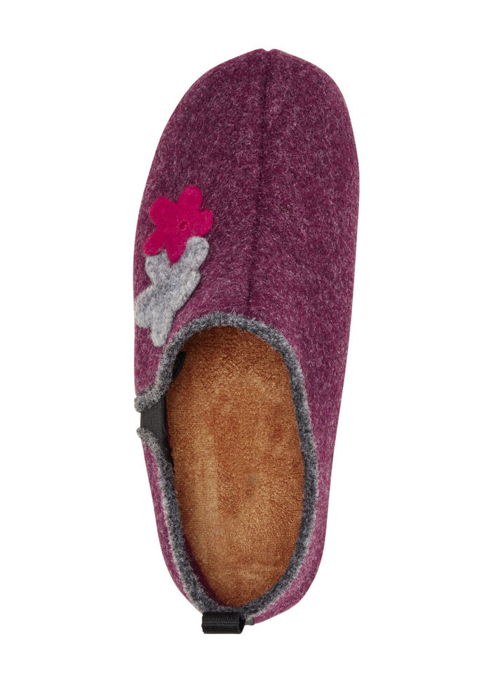 Laurina Hausschuh mit kontrastfarbener Applikation BORDEAUX