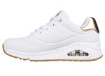 SKECHERS, bequeme Damen-Sneaker, mit sichtbarem Luftpolster WEISS-GOLD